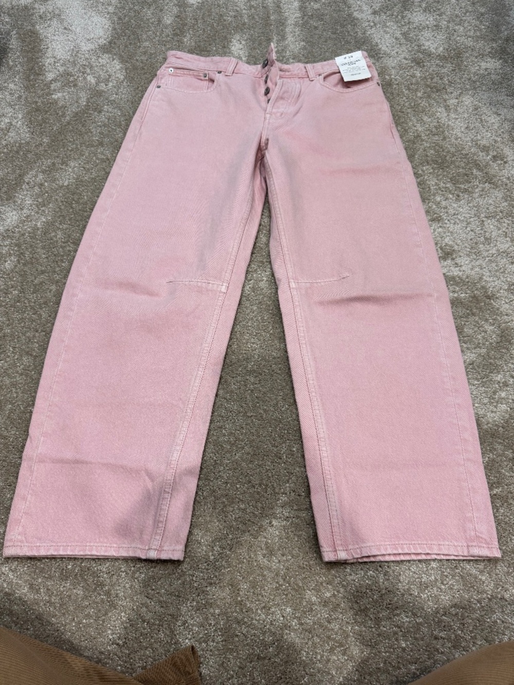 Madewell pink barrel jeans